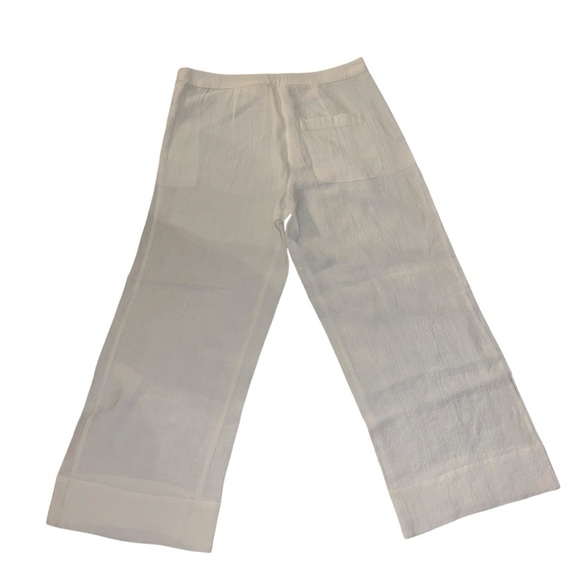 EUC SULU by Kerstin Bernecker Cream Linen Pants Wide Leg High Waist Size 42 - Picture 7 of 11